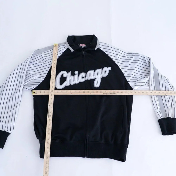 Vintage Stitches Genuine Rare 90's  Chicago White Sox Black & White MLB Zip Up - Picture 4 of 13